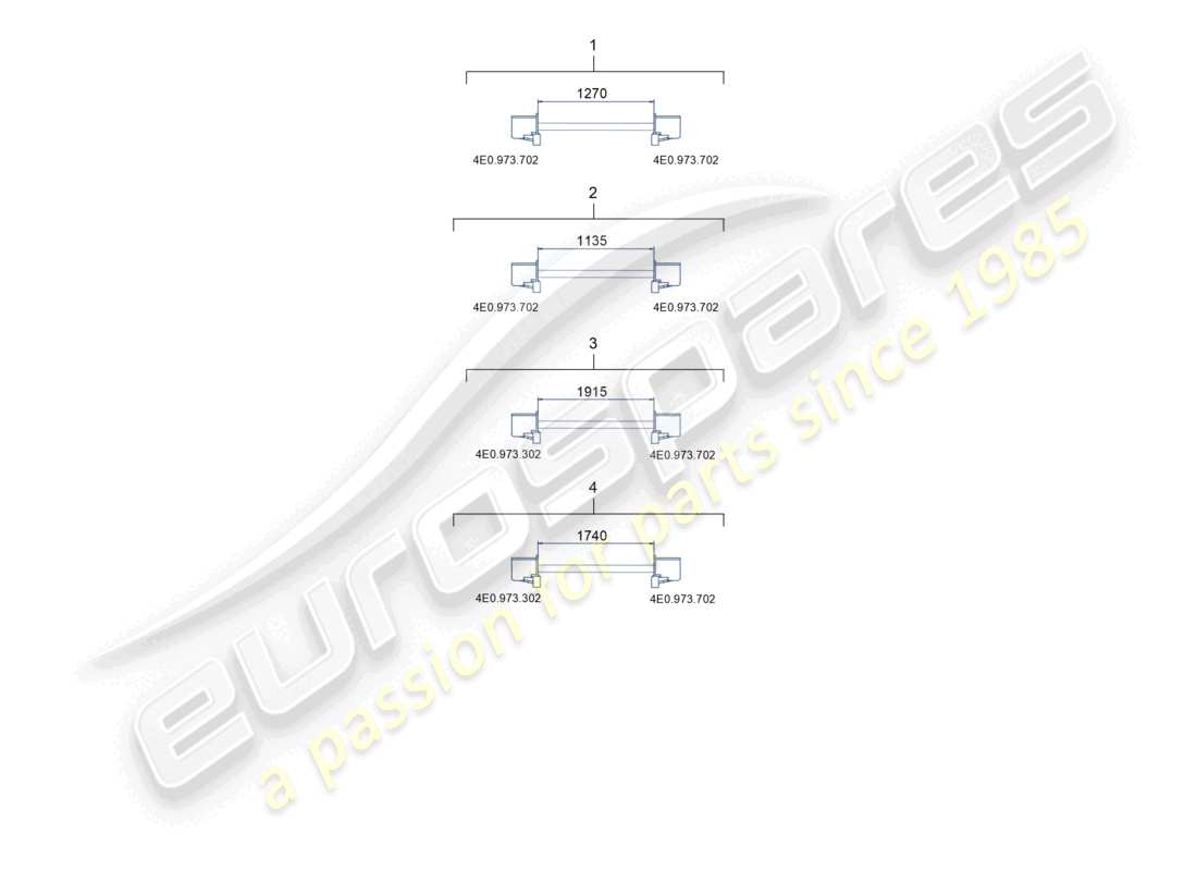 porsche 2014 (macan) diagramma delle parti del conduttore d'onda in fibra ottica della linea di collegamento a filo singolo