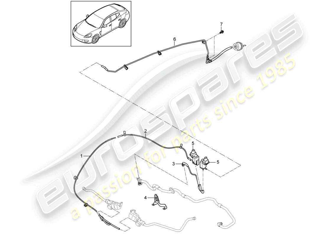 porsche 2010 (cayenne e1 9pa) tubo di pressione linea del vuoto diagramma delle parti