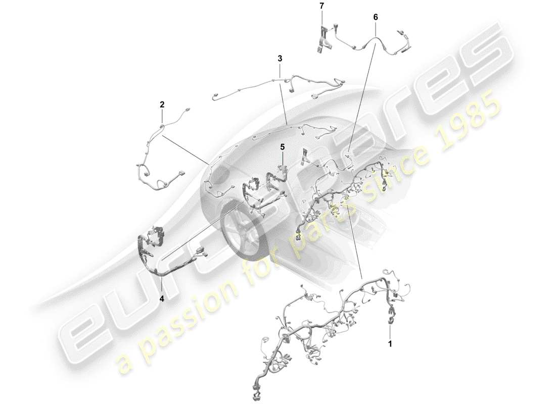 porsche 2020 (718 boxster spyder) cablaggi diagramma delle parti