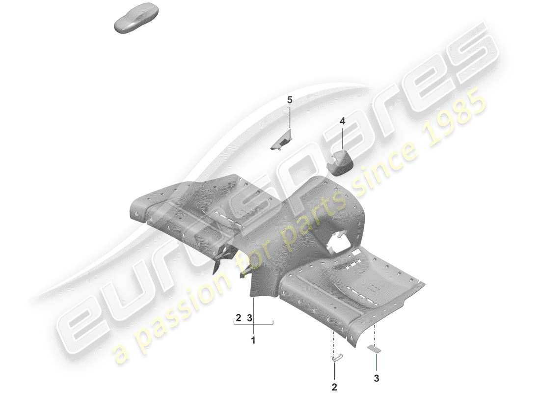 porsche 2019 (992-1) telaio del sedile diagramma delle parti