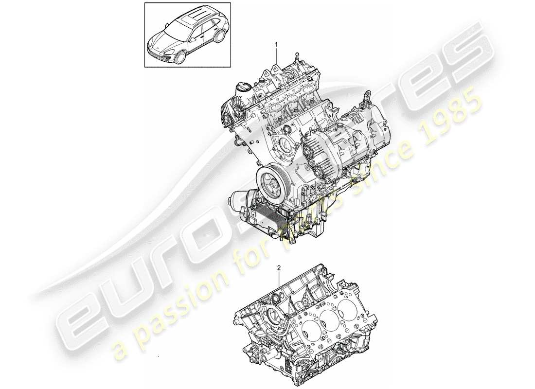 porsche 2013 (cayenne e2 92a) diagramma delle parti blocco lungo