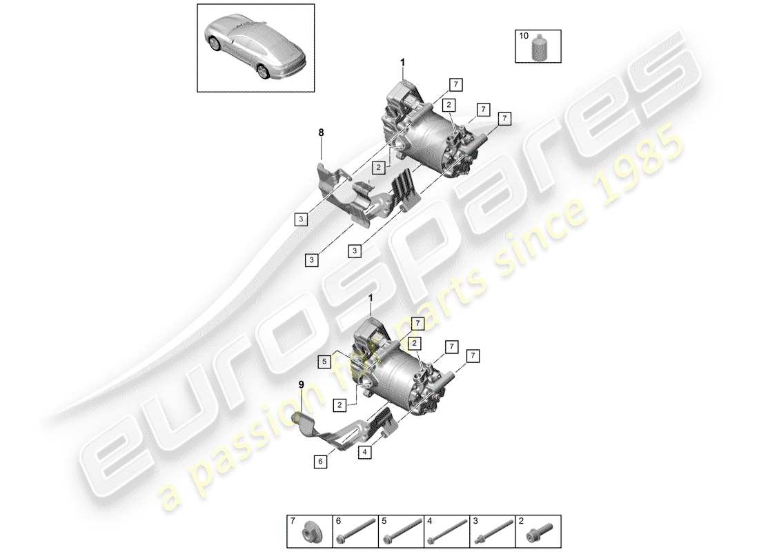 porsche 2018 (panamera 971-1) schema delle parti del condizionatore d'aria