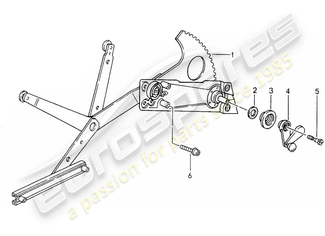 porsche 1998 (993) alzacristallo - manualmente diagramma delle parti