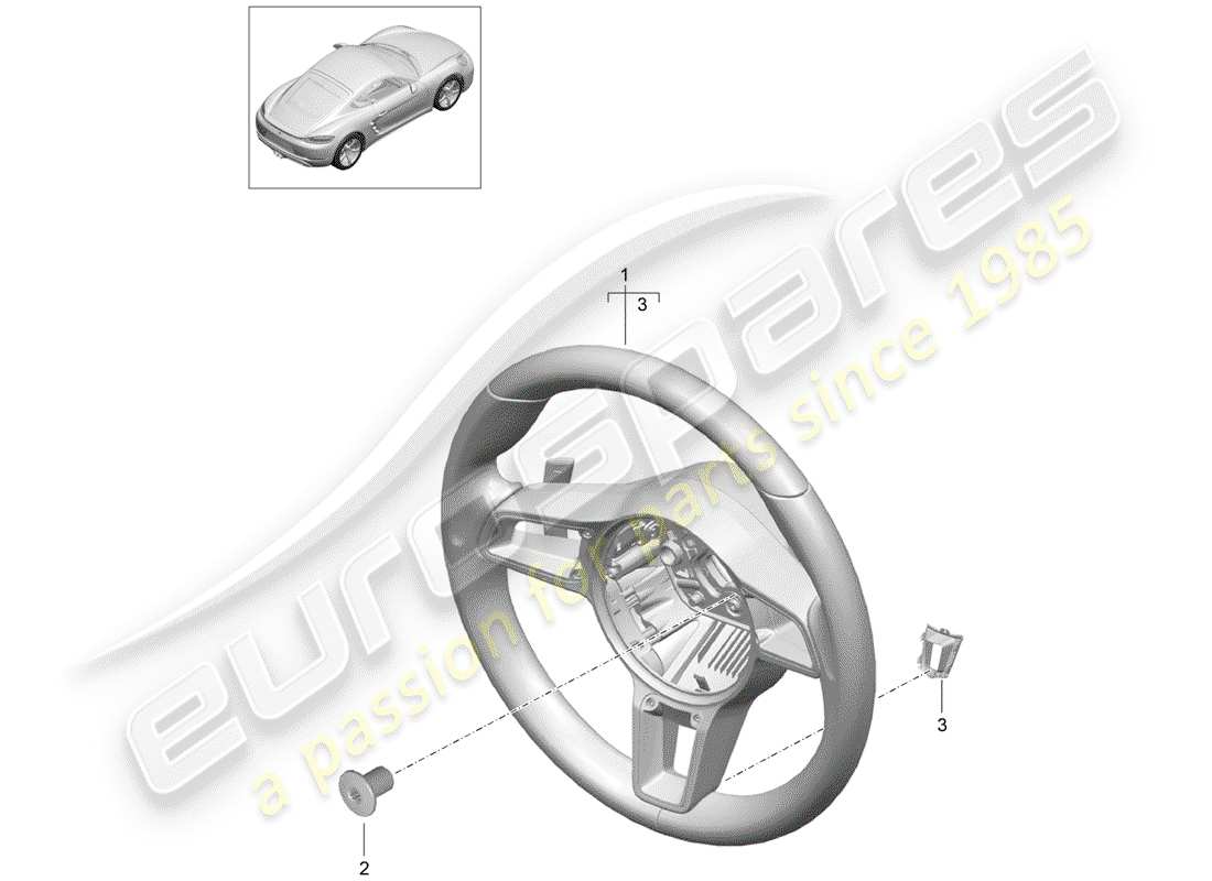 porsche 2020 (718 cayman) volante schema delle parti