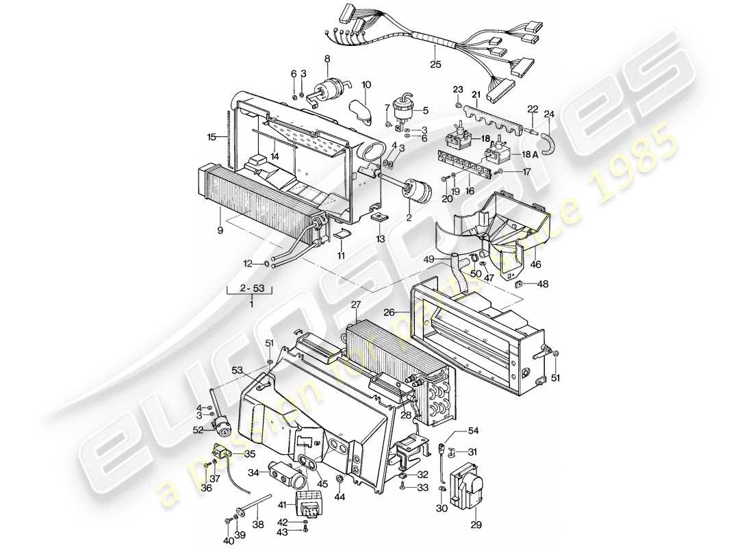 porsche 1981 (928) for - m 573 m 563 - condizionatore d'aria schema delle parti