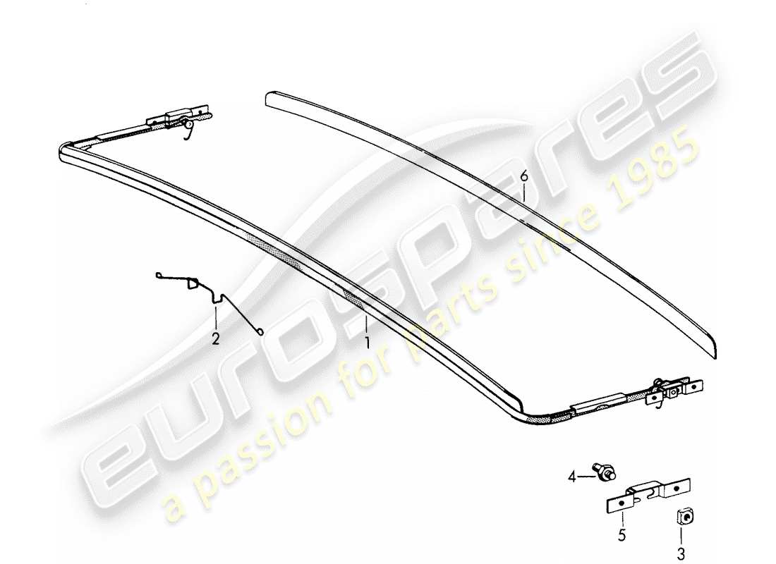 porsche 1963 (356b/356c) deflettore vento - tetto apribile - elettrico diagramma delle parti