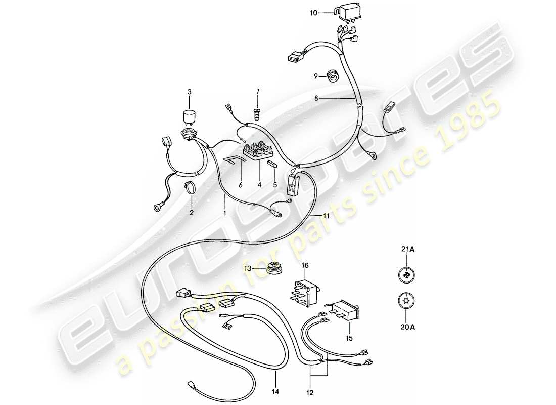 porsche 1989 (911) componenti elettrici - per - condizionatore diagramma delle parti