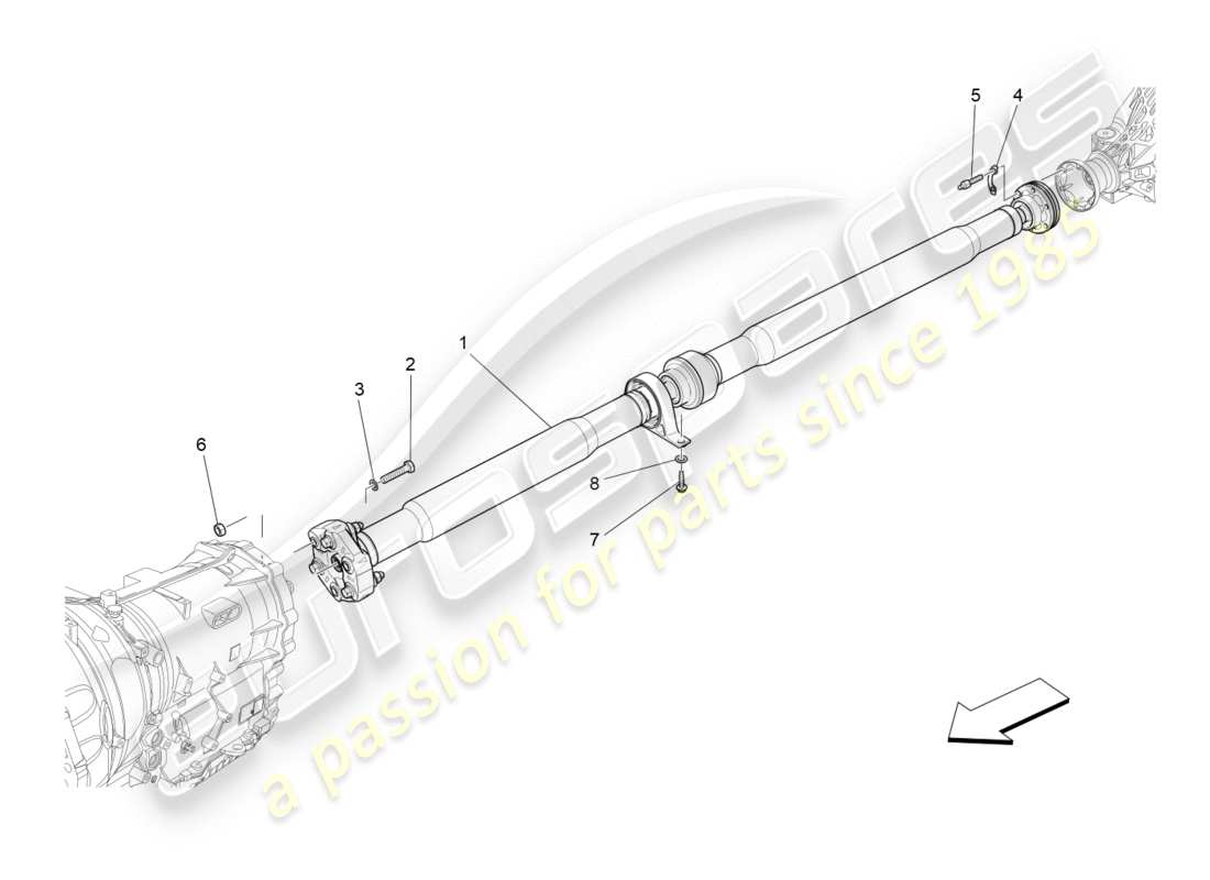 maserati qtp 3.0 tds v6 275hp (2015) schema delle parti dell'albero di trasmissione