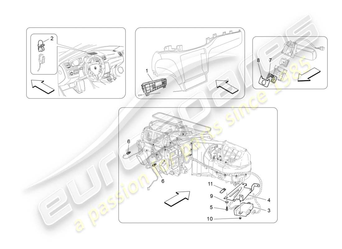 maserati granturismo s (2019) unità a/c: schema delle parti controllo elettronico