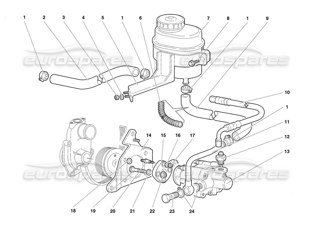 lamborghini diablo sv (1997) diagramma della parte dello sterzo