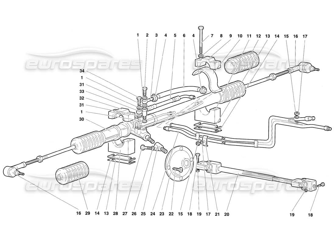 lamborghini diablo sv (1997) diagramma della parte dello sterzo