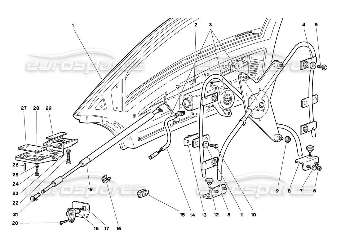lamborghini diablo 6.0 (2001) porte diagramma delle parti