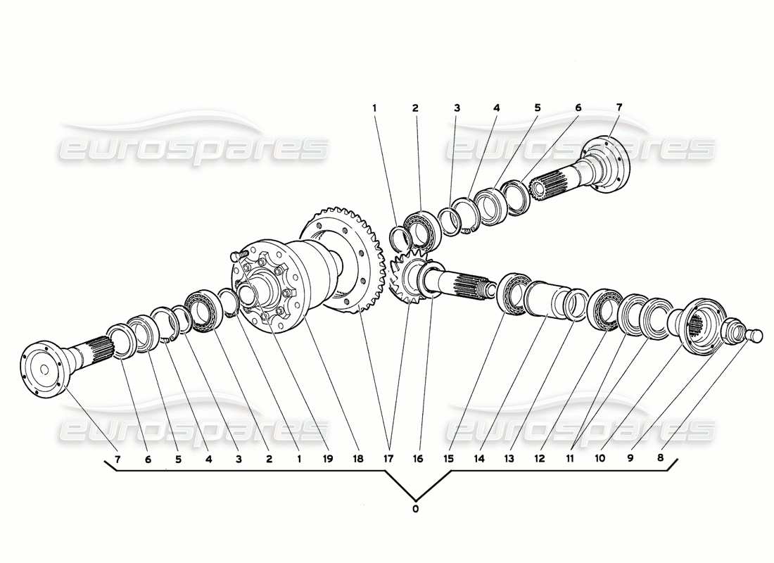 lamborghini diablo 6.0 (2001) differenziale anteriore diagramma delle parti