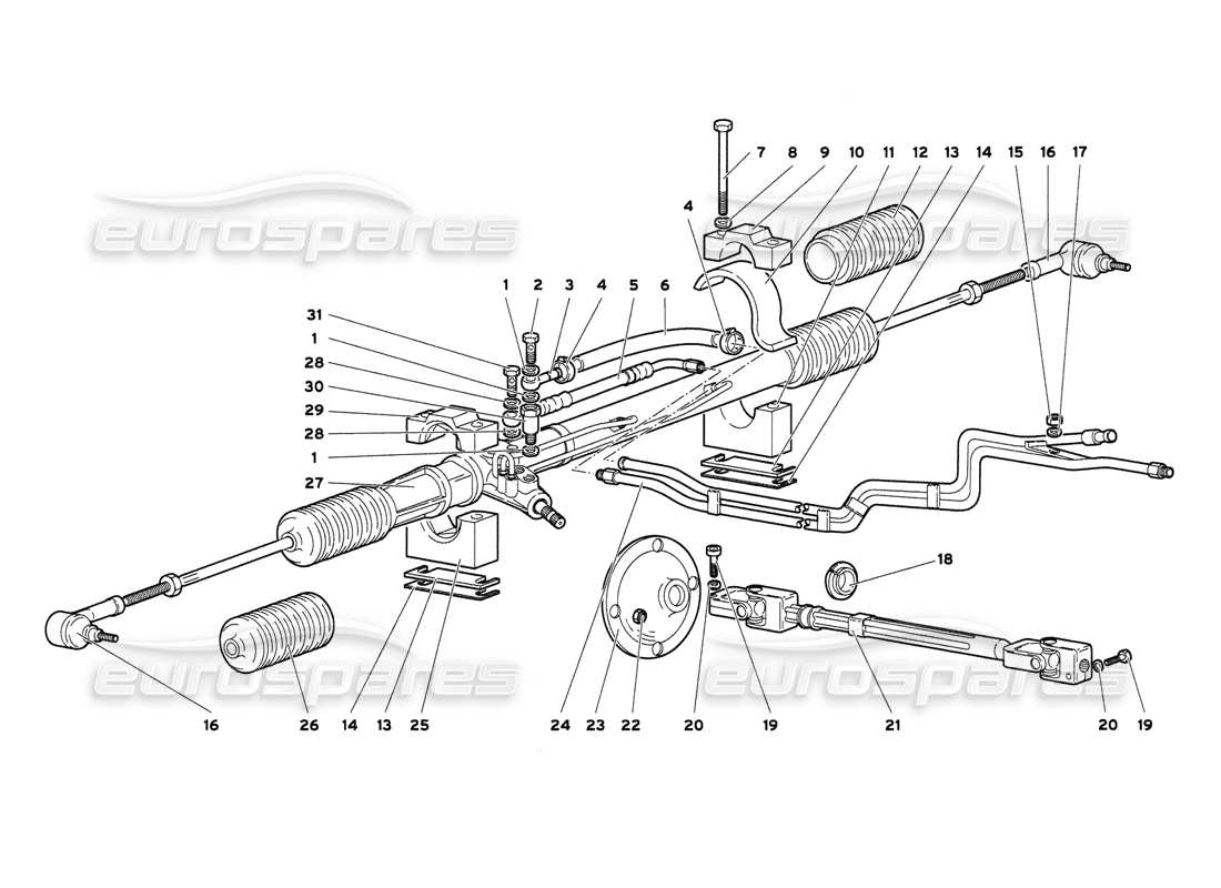 lamborghini diablo 6.0 (2001) diagramma della parte dello sterzo