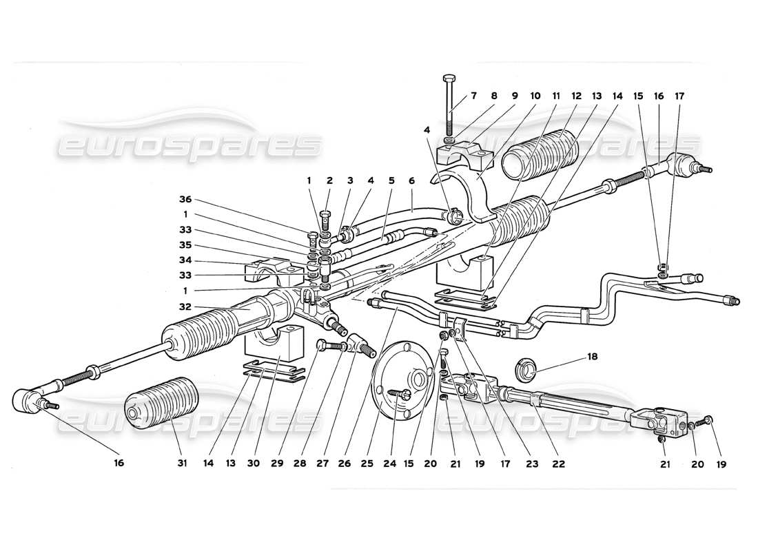 lamborghini diablo gt (1999) timone diagramma delle parti