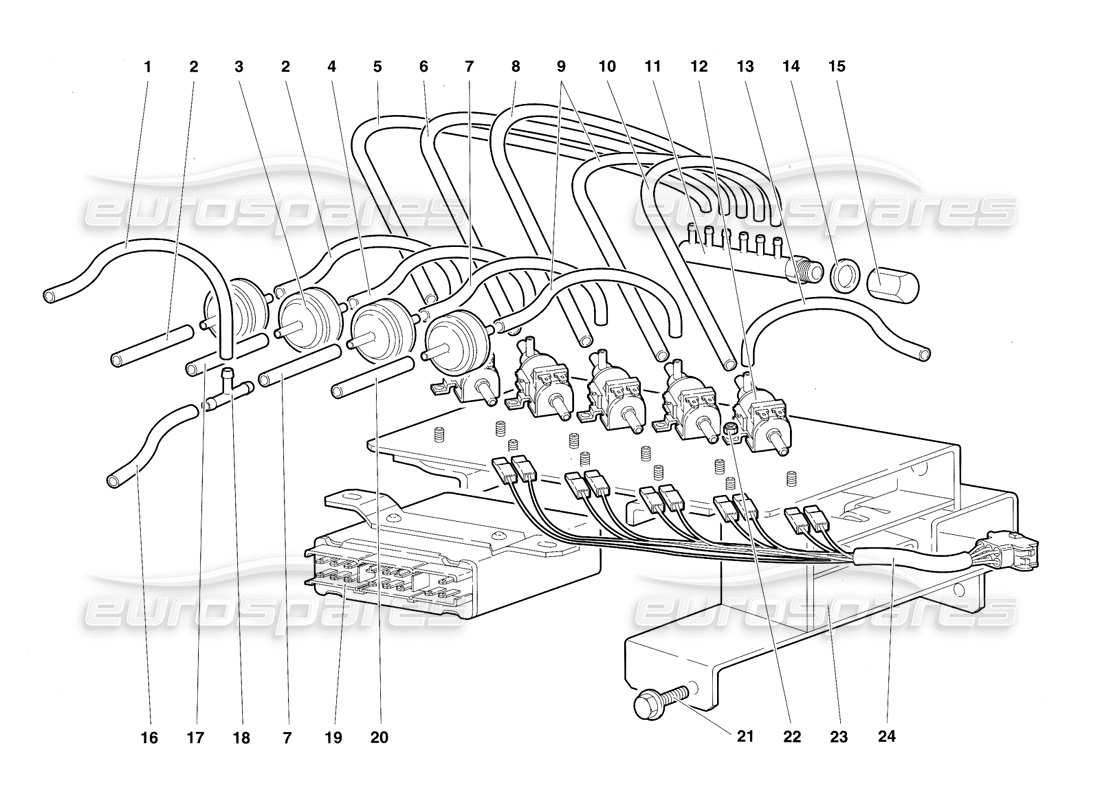 lamborghini diablo sv (1997) diagramma delle parti del controllo del clima