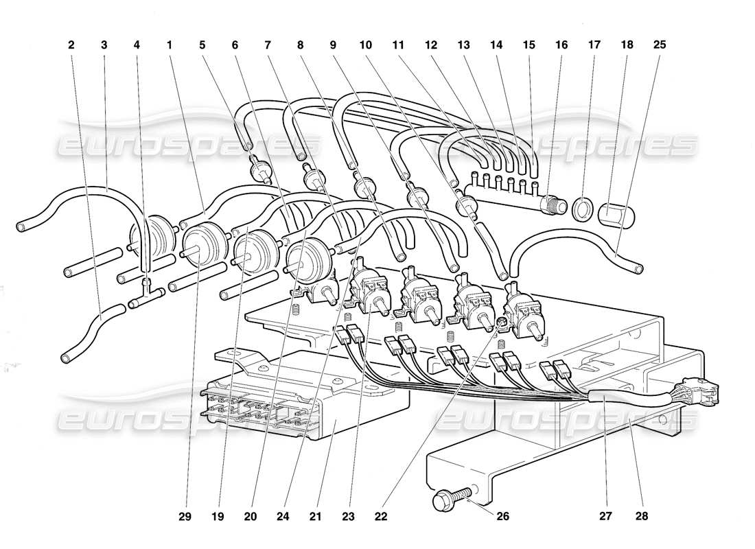 lamborghini diablo se30 (1995) controllo climatico diagramma delle parti