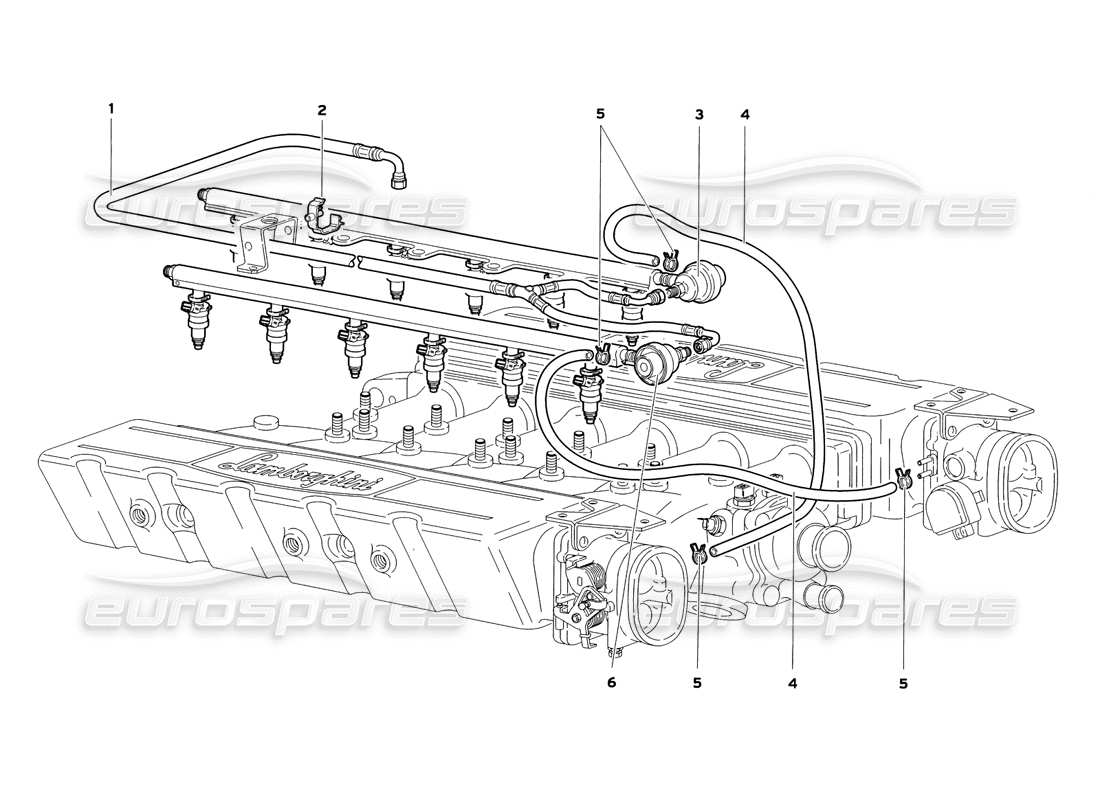 lamborghini diablo sv (1999) schema delle parti del sistema di alimentazione