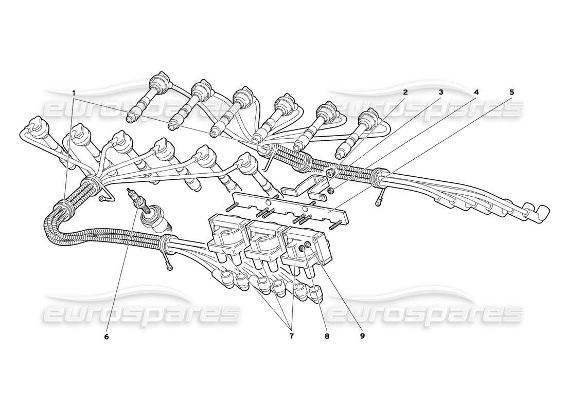 lamborghini diablo sv (1999) diagramma delle parti dei componenti elettrici