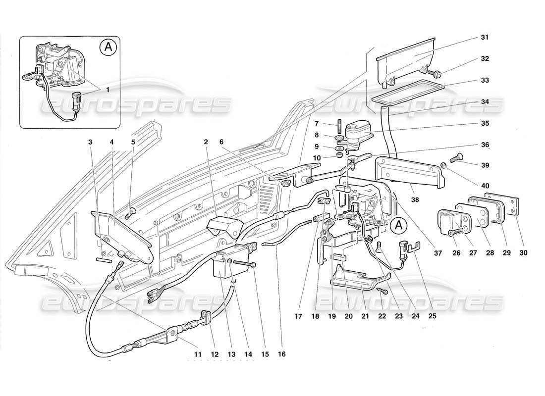 lamborghini diablo roadster (1998) diagramma delle parti porte