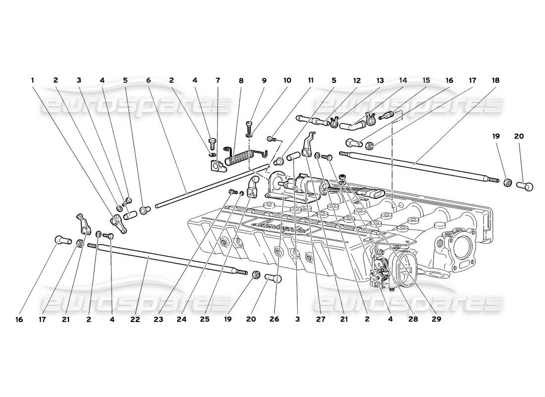 lamborghini diablo sv (1999) diagramma delle parti dei cavi dell'acceleratore