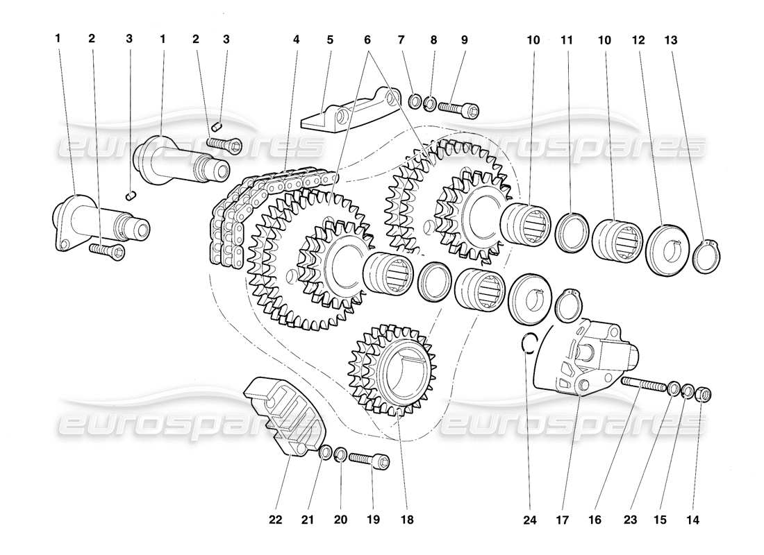 lamborghini diablo sv (1997) sistema di cronometraggio diagramma delle parti