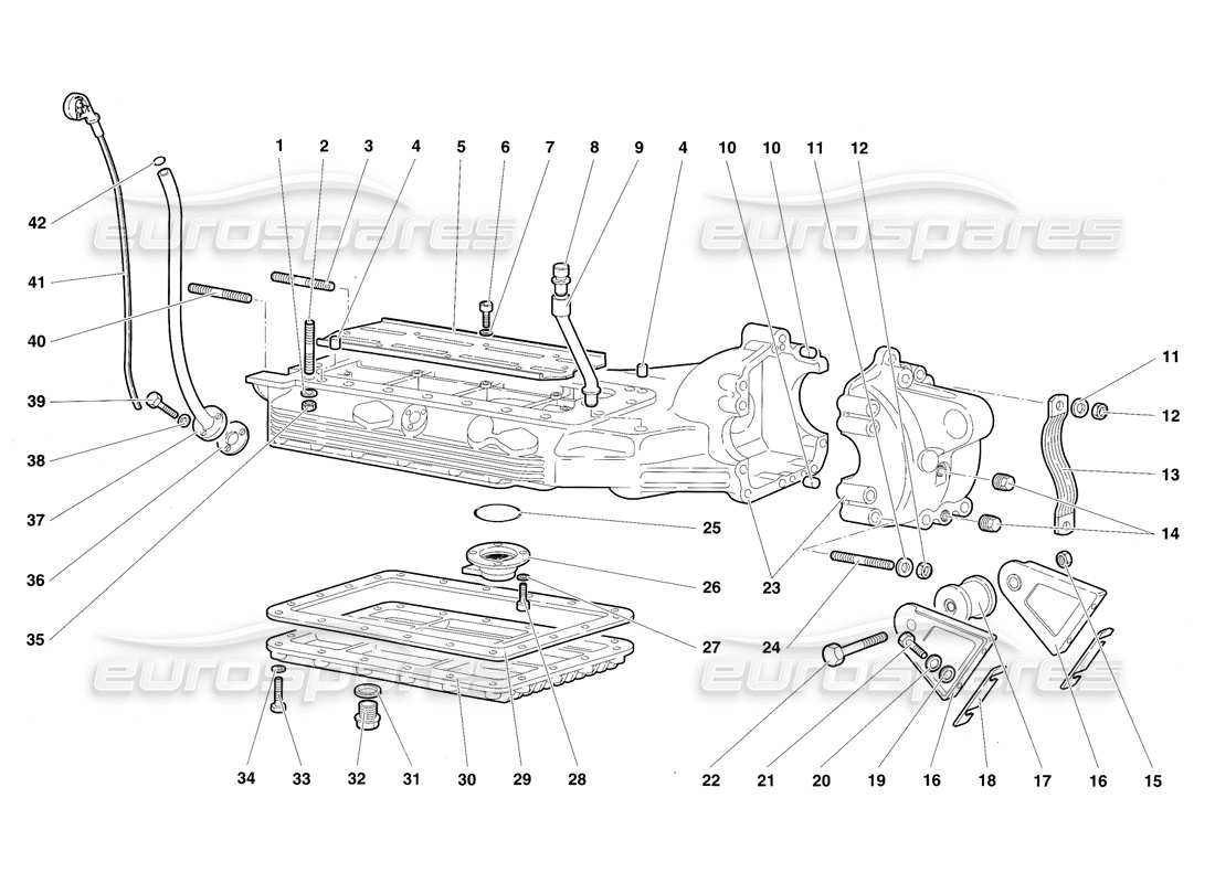 lamborghini diablo sv (1997) schema delle parti della coppa dell'olio
