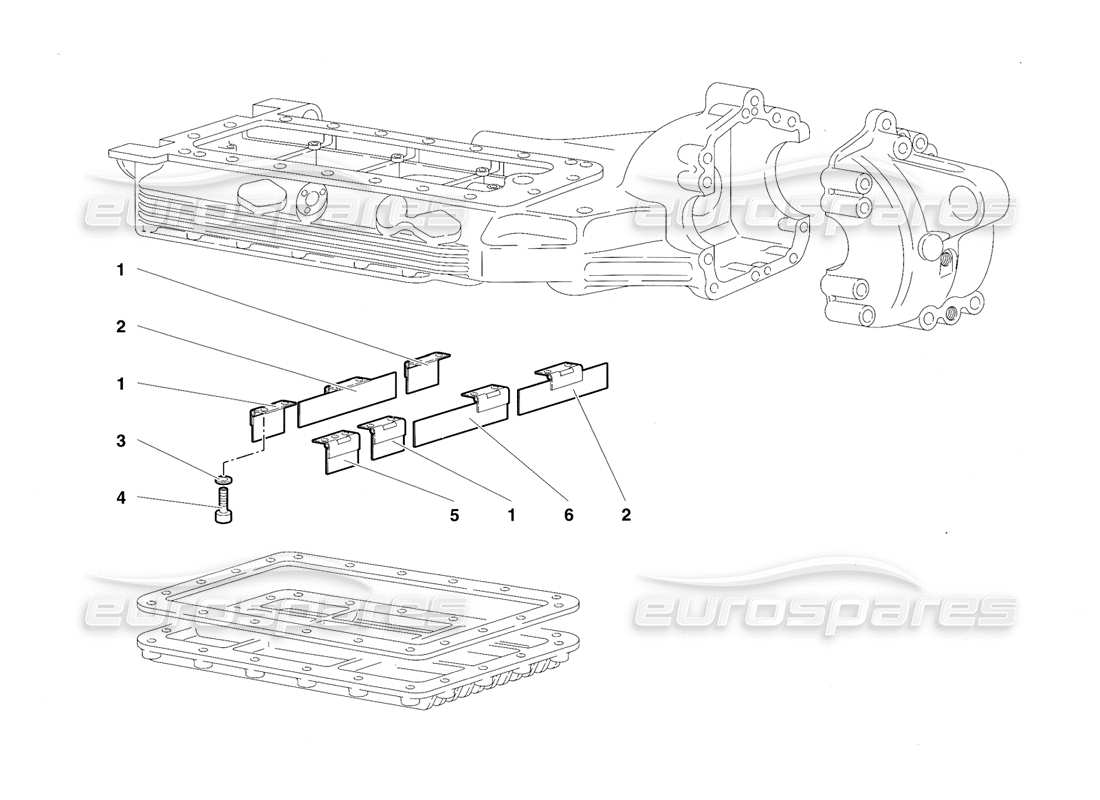 lamborghini diablo sv (1997) deflettori della coppa dell'olio diagramma delle parti
