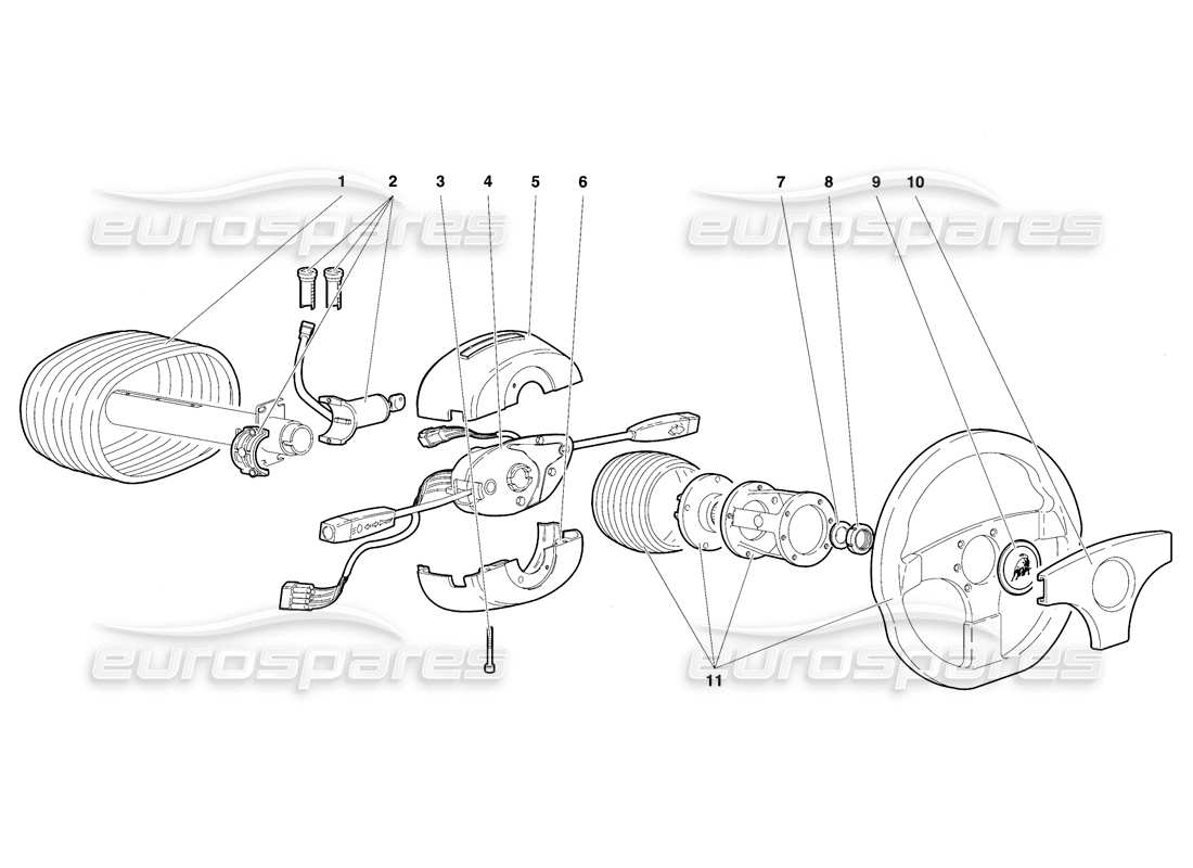 lamborghini diablo se30 (1995) timone diagramma delle parti