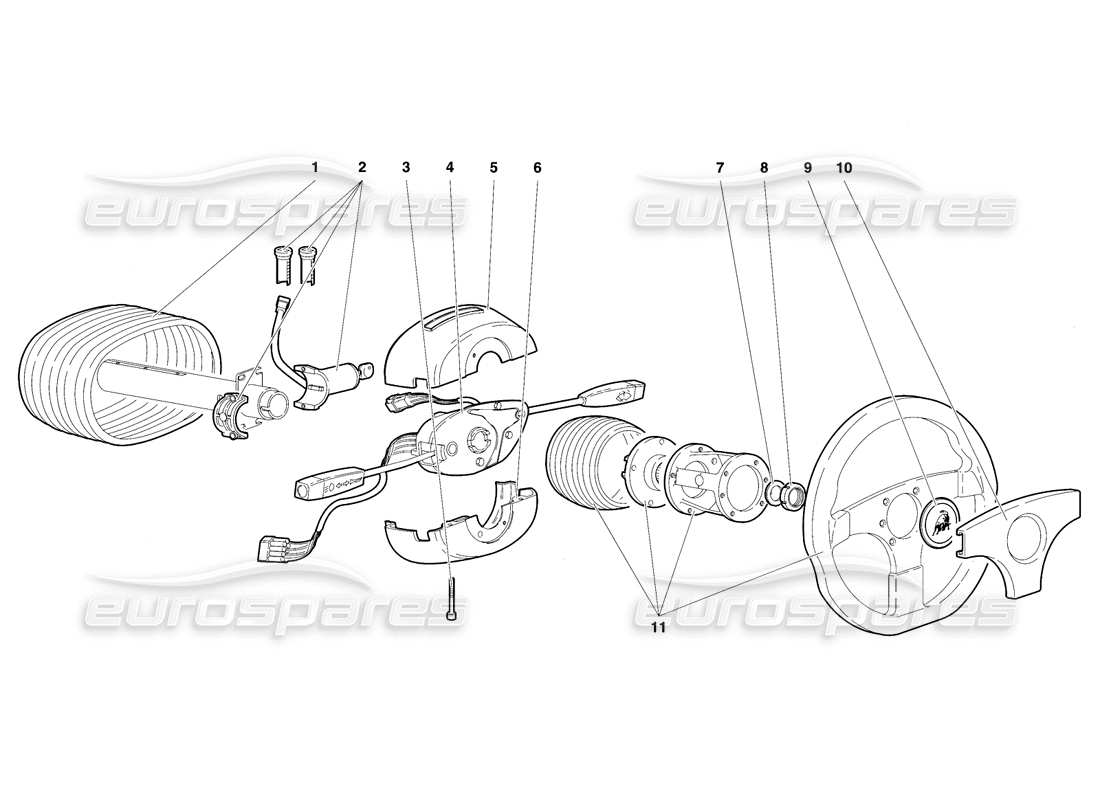 lamborghini diablo se30 (1995) diagramma della parte dello sterzo