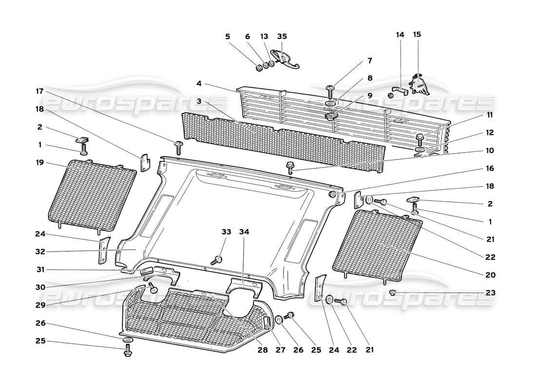 lamborghini diablo sv (1999) rear coque elements (alternative to table 66.01.01) part diagram