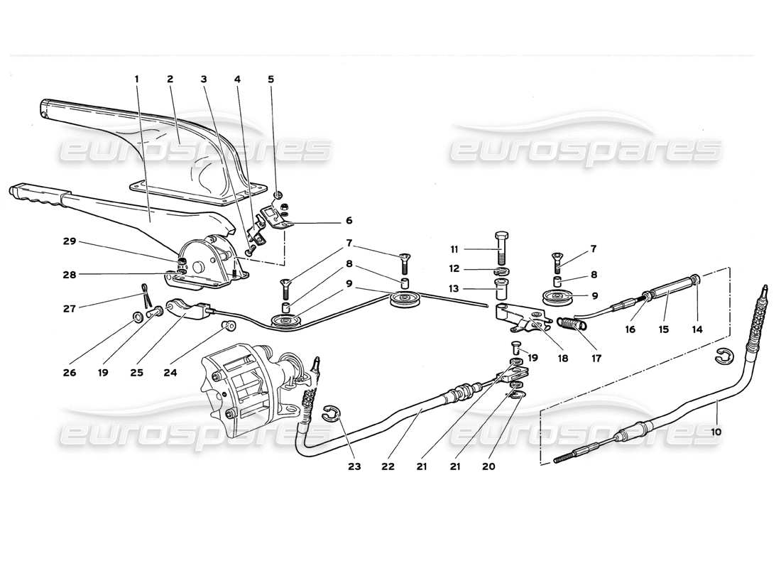 lamborghini diablo gt (1999) freno a mano diagramma delle parti