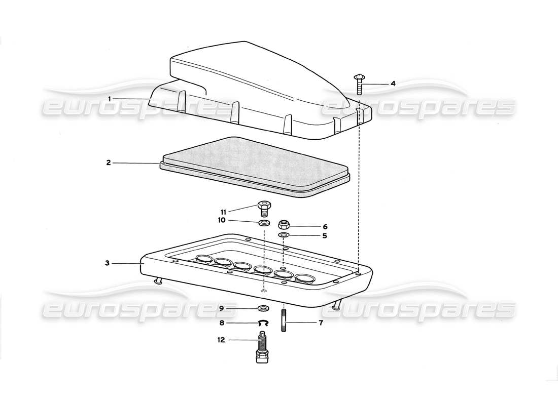 lamborghini diablo gt (1999) diagramma delle parti dei filtri dell'aria