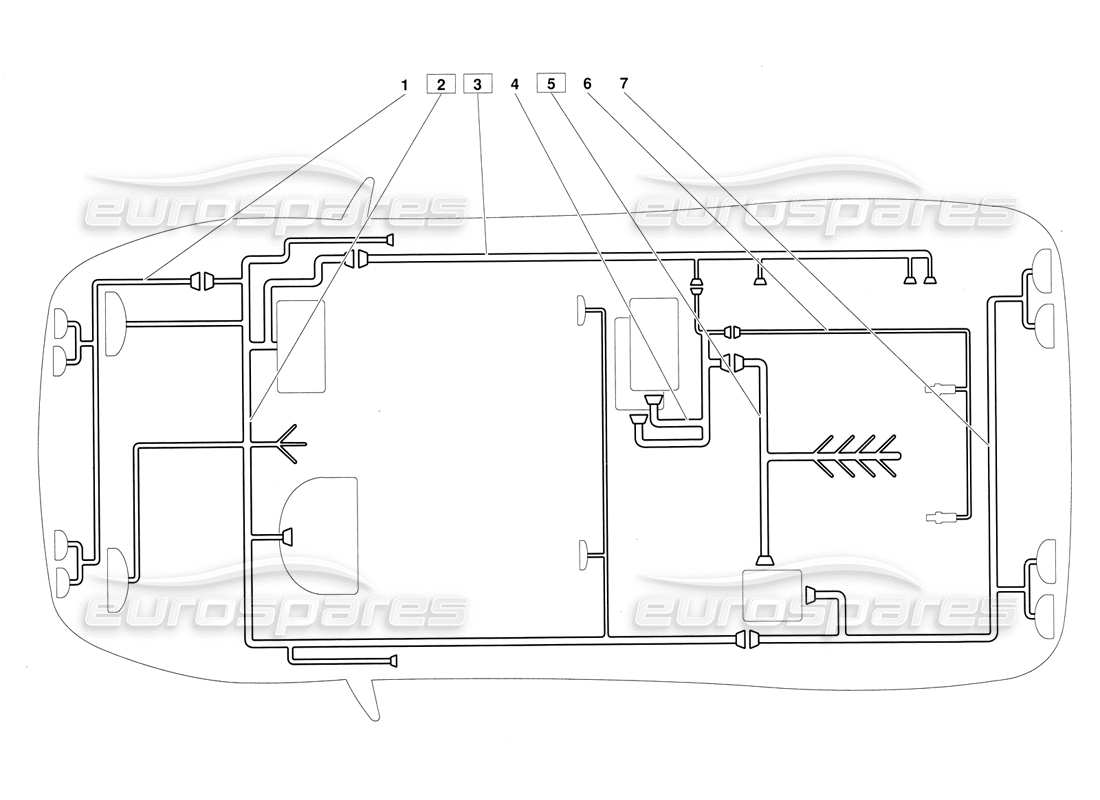 lamborghini diablo (1991) schema delle parti dell'impianto elettrico (valido per la versione 1992 di giugno).