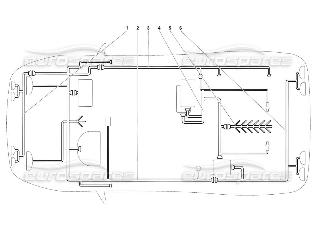 lamborghini diablo se30 (1995) schema delle parti dell'impianto elettrico (da se 080-150).