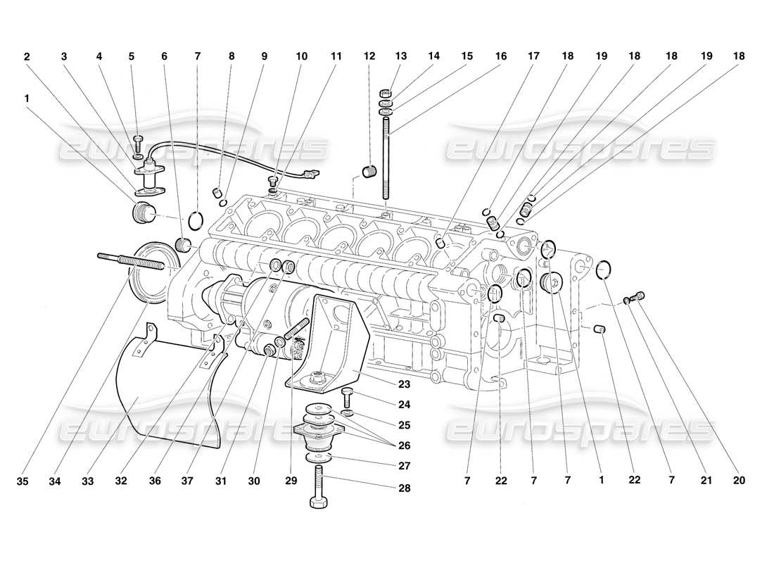 lamborghini diablo sv (1997) basamento diagramma delle parti