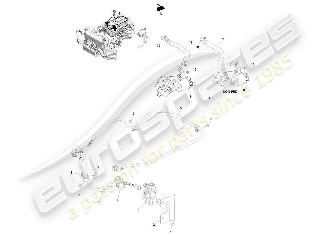 aston martin v8 vantage (2005) diagramma delle parti delle emissioni evaporative