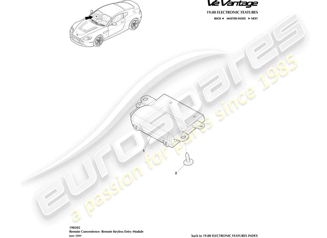 aston martin v12 vantage (2010) schema delle parti rke