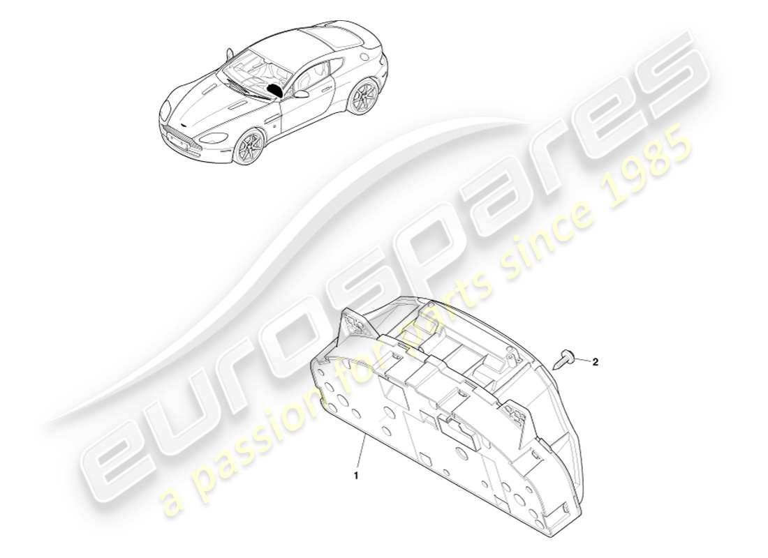 aston martin v8 vantage (2005) diagramma delle parti quadro strumenti