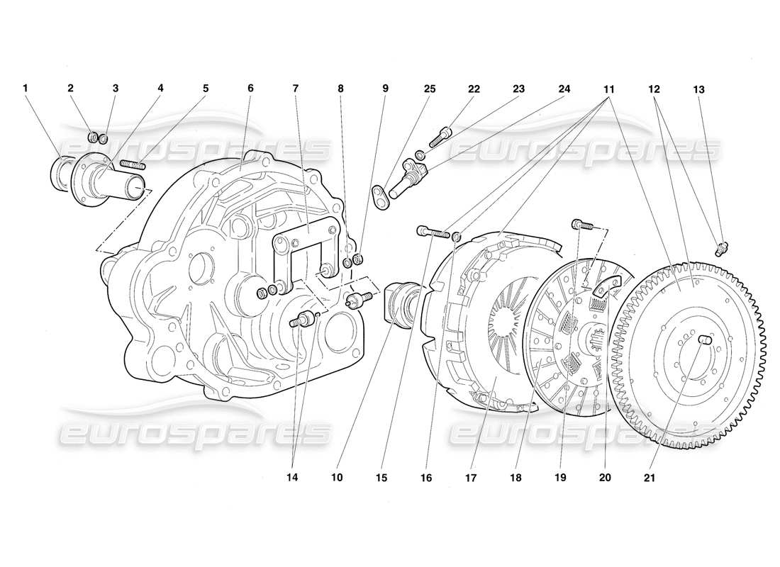 lamborghini diablo sv (1997) diagramma della parte della frizione