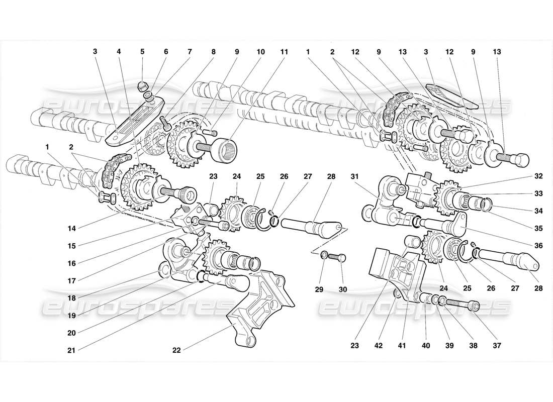 lamborghini diablo se30 (1995) sistema di cronometraggio diagramma delle parti