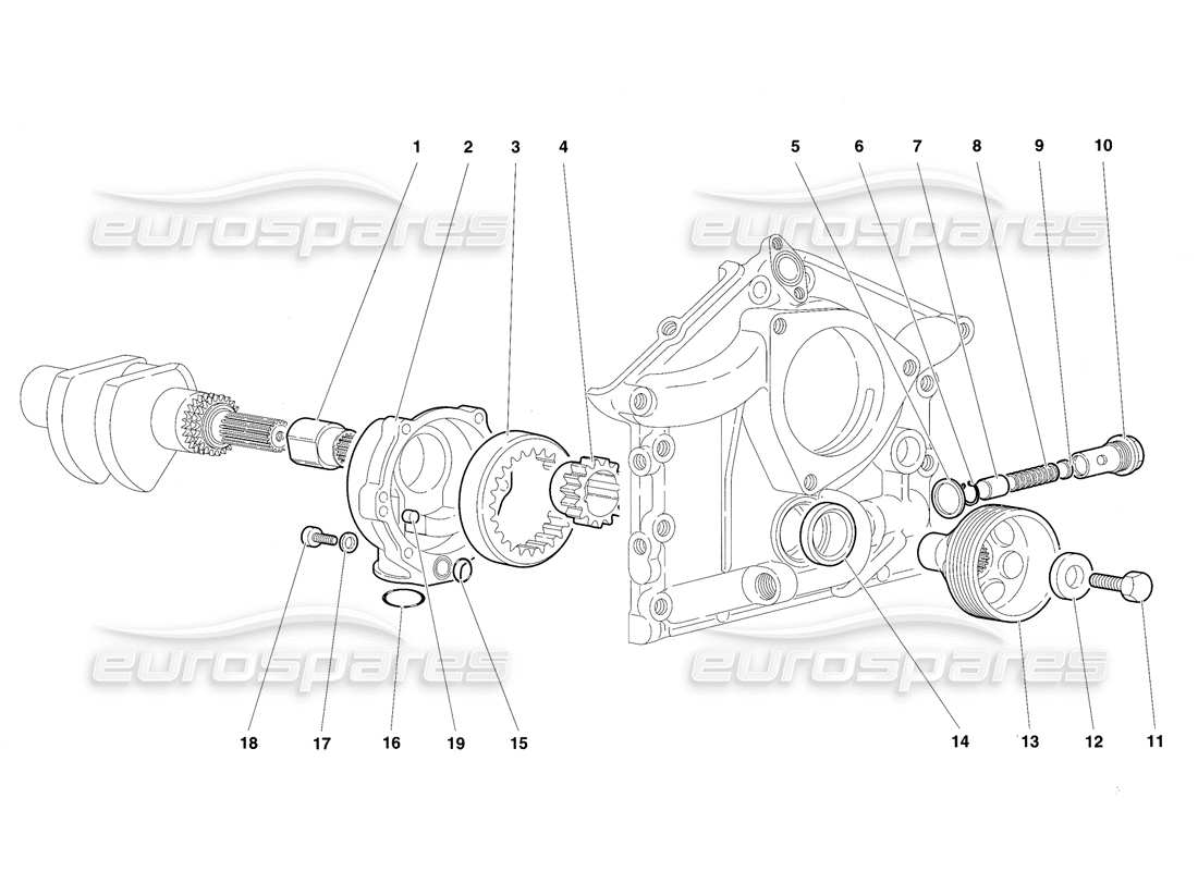 lamborghini diablo sv (1997) pompa dell'olio motore diagramma delle parti