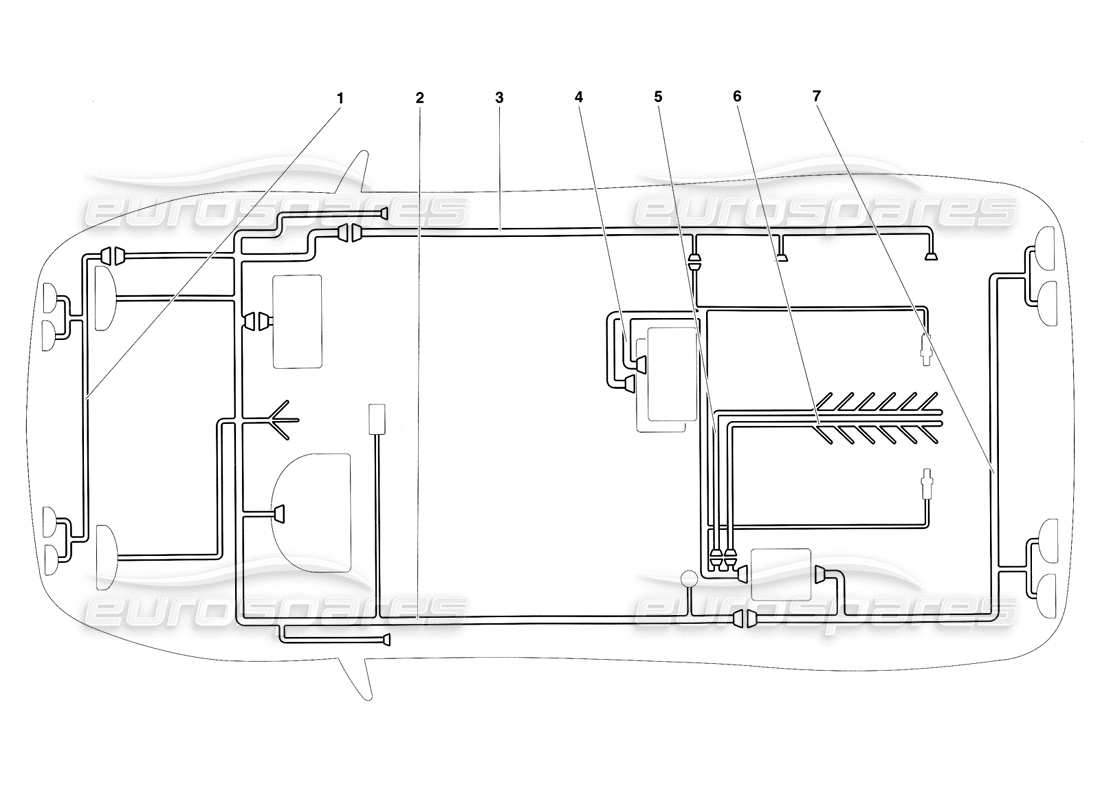lamborghini diablo sv (1997) sistema elettrico diagramma delle parti
