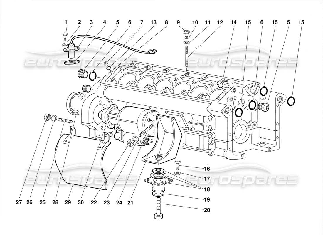 lamborghini diablo (1991) schema delle parti del basamento