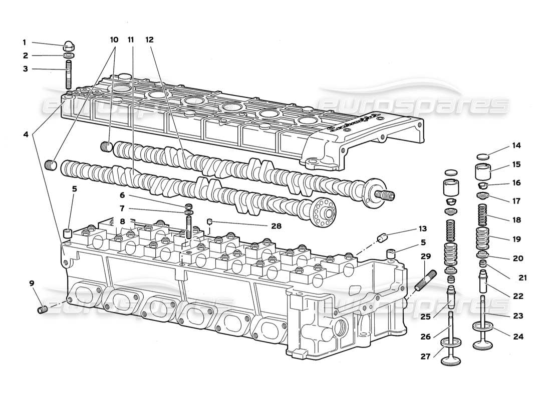 lamborghini diablo gt (1999) testata destra diagramma delle parti