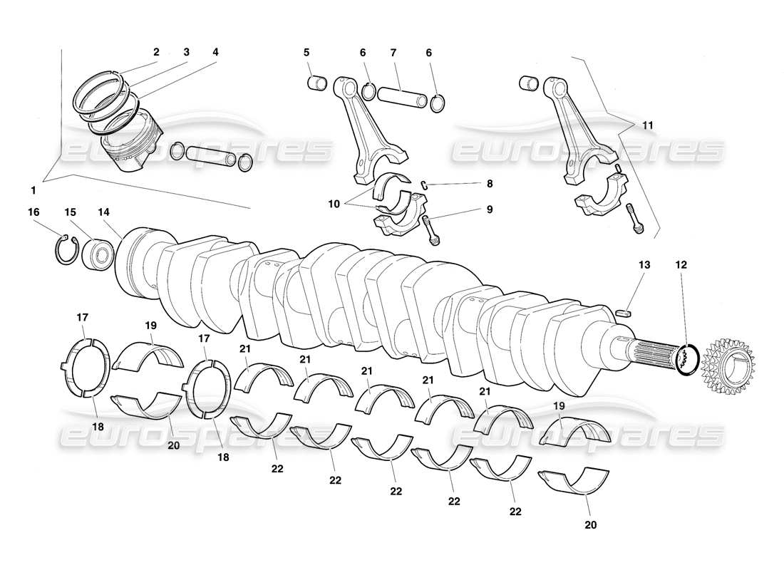 lamborghini diablo sv (1997) manovelle diagramma delle parti