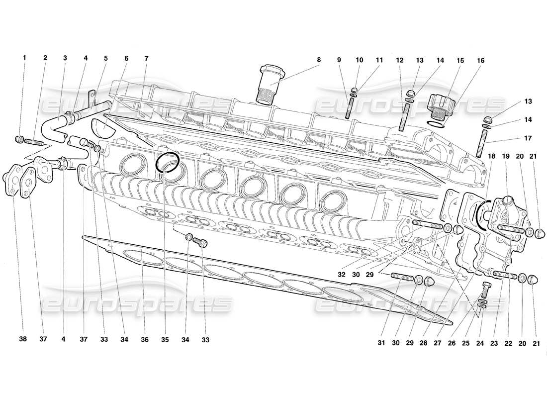 lamborghini diablo se30 (1995) accessori per testata sinistra diagramma delle parti