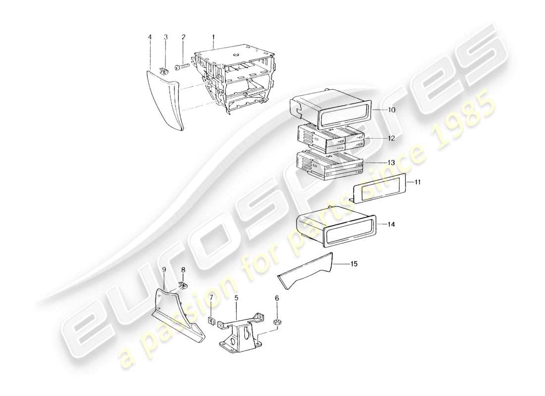 un diagramma delle parti dal catalogo delle parti porsche 1997 (986 boxster)
