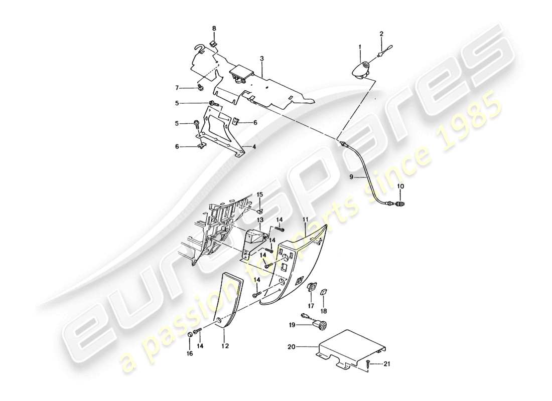un diagramma delle parti dal catalogo delle parti porsche 2002 (986 boxster)