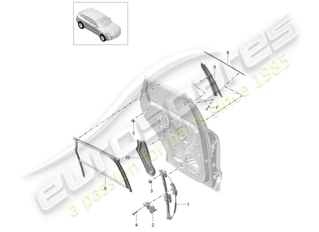un diagramma delle parti dal catalogo delle parti porsche 2016 (macan)